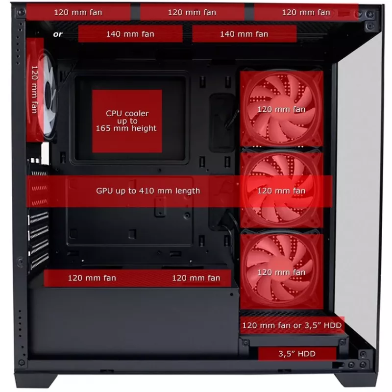 LC-Power Case MidiTower 715B nero USB3.2/Audio senza alimentatore SEAMLESS_X (LC-715B-ON)