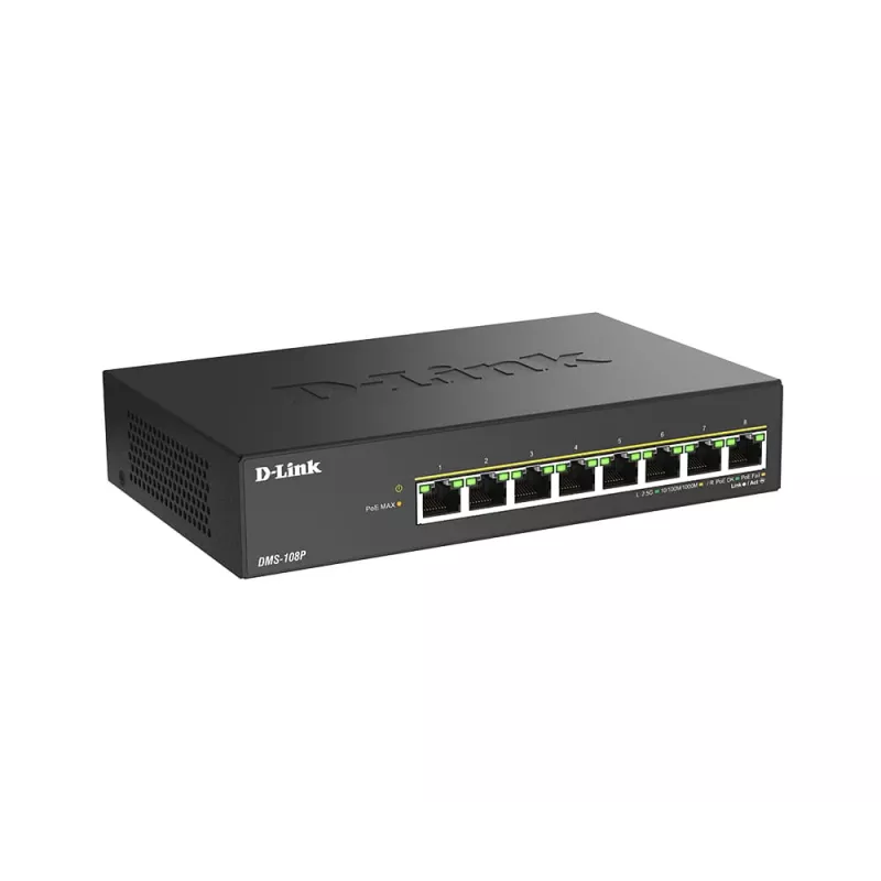 D-Link DMS-108P/E switch da scrivania unmanaged a 8 porte 2,5G con PoE+ (230 W)