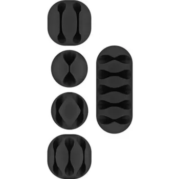 Clip per cavi Goobay 70683 scrivania parete nero 5 pezzi