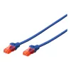 Cavo di rete Digitus CAT 6 U/UTP RJ-45 Cat6 0,25 m blu