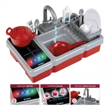 Lavandino giocattolo con funzione acqua e luce KLEIN modello 7110 — accessorio cucina giocattolo per bambini