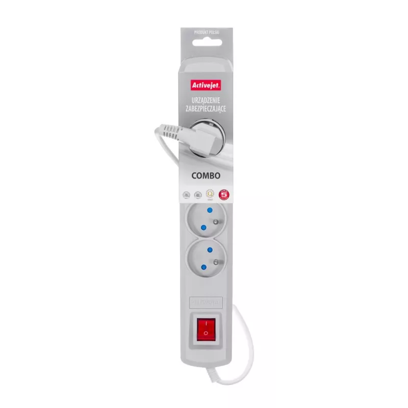 Ciabatta con cavo Activejet grigia ACJ COMBO 5G/5M/BEZP. AUT/S