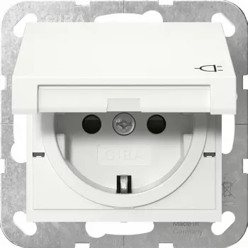Presa Schuko GIRA System 55, bianca, IP44, 220–250 V, 50/60 Hz, profondità 32 mm