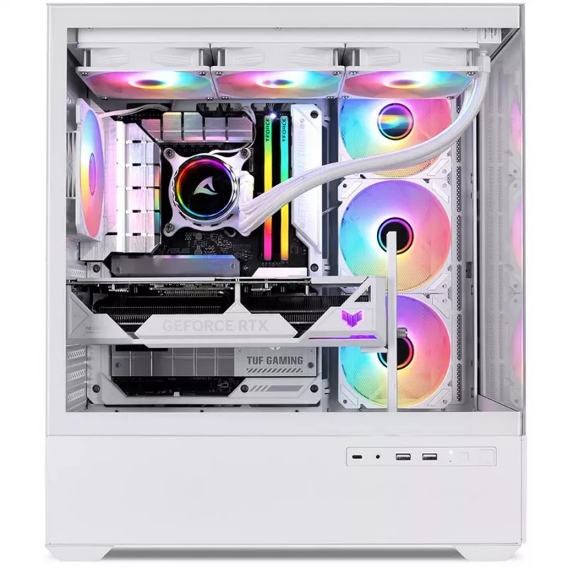 Case PC Sharkoon AK6 RGB, ATX, bianco
