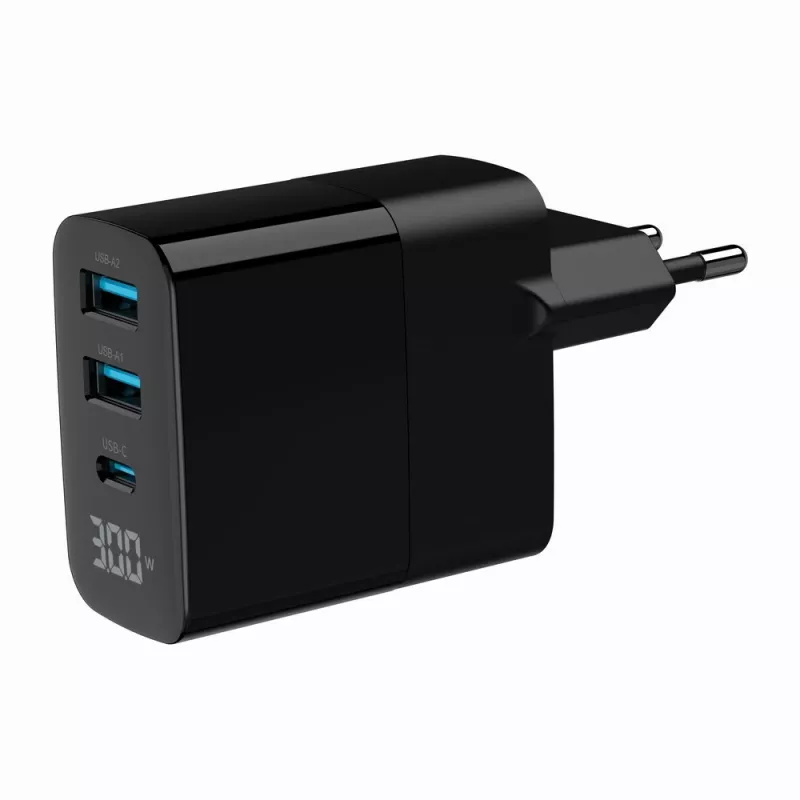 Gembird TA-UC-PDQC30LCD-BK-02 caricabatterie per dispositivi mobili universale nero AC ricarica rapida per interni