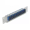 Patch panel fibra ottica DeLOCK 10 pollici 12 porte SC duplex blu 1U grigio