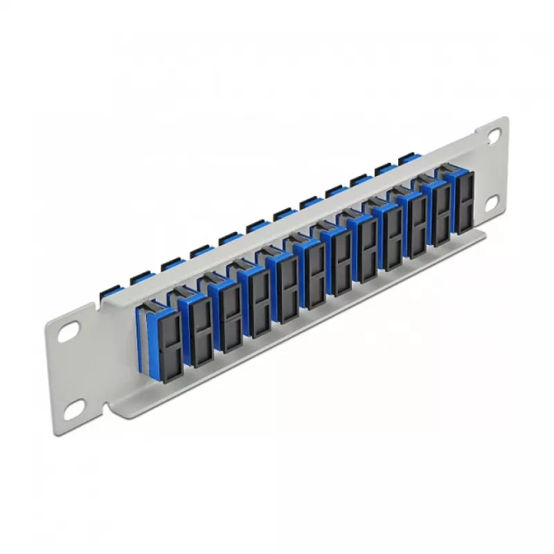 Patch panel fibra ottica DeLOCK 10 pollici 12 porte SC duplex blu 1U grigio