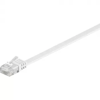 Wentronic Goobay cavo patch piatto CAT 6, U/UTP, bianco, 1,5 m – materiale in rame (95192)