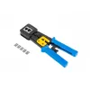 Lanberg NT-0204 pinza crimpatrice per connettori passanti RJ45, RJ12, RJ11, nera/blu