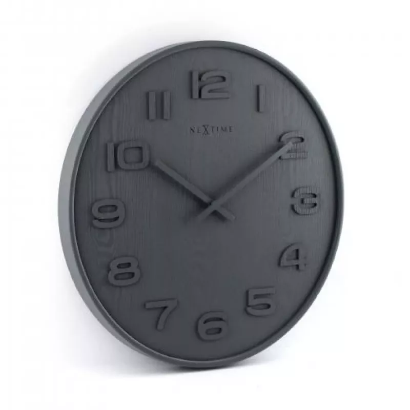 NeXtime 3096GS - orologio da parete - orologio al quarzo - rotondo - grigio - legno - adulti