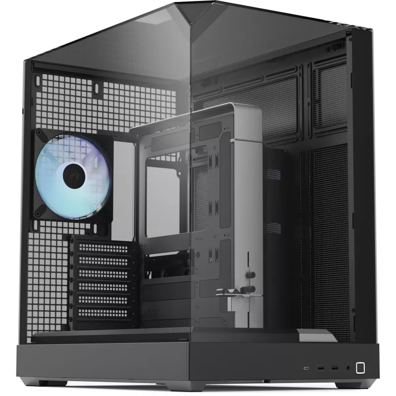 Case per PC APNX V2 con tre pannelli in vetro temperato, nero