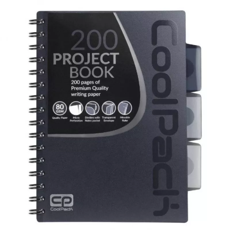 Quaderno a spirale A5 Coolpack grigio