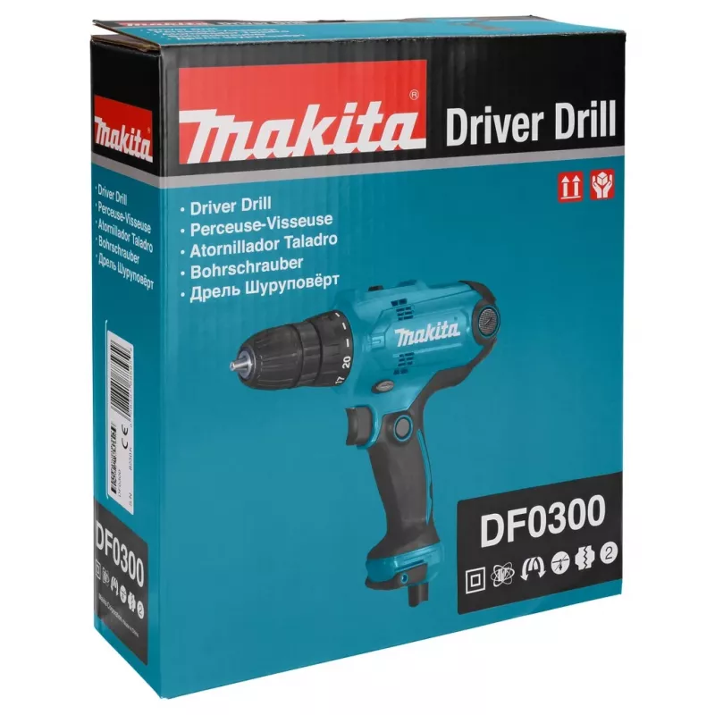 Makita DF0300 Trapano 1500 giri/min senza chiave 1,2 kg nero, blu