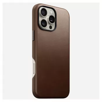 Custodia per smartphone Nomad NM01389385 per iPhone 16 Pro Max, 17,5 cm (6,9 pollici), marrone, alluminio/PC/microfibra/pelle
