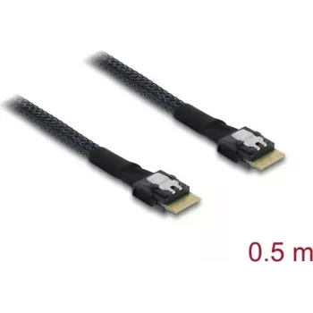 DELOCK cavo PCIe 4.0 slim SAS SFF-8654 4i 0,5 m