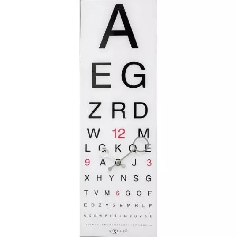 NeXtime orologio 3067 Eyesight, 75x25,4 cm, orologio da parete, bianco/nero
