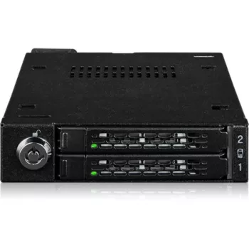 Adattatore per vano unità icy dock MB092VK-B per 2 SSD U.2 / U.3 NVMe da 6,3 cm su vano da 3,5 pollici (nero)