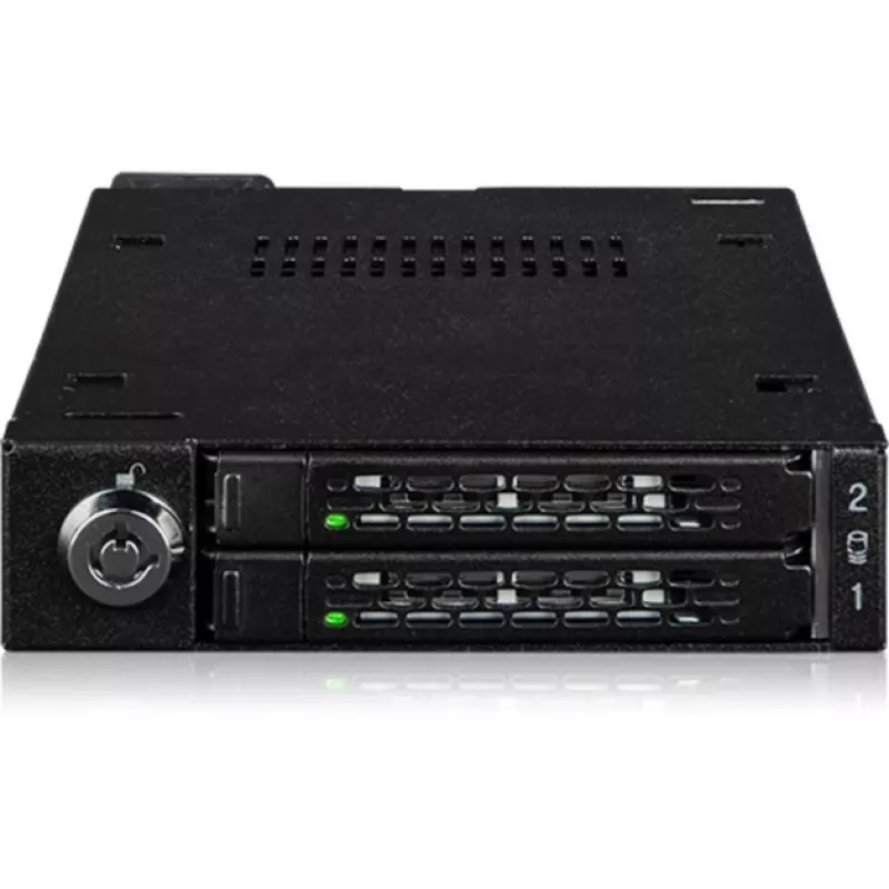 Adattatore per vano unità icy dock MB092VK-B per 2 SSD U.2 / U.3 NVMe da 6,3 cm su vano da 3,5 pollici (nero)