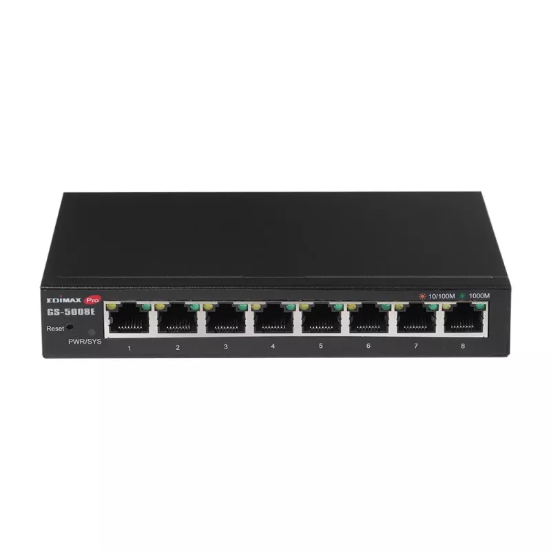 Edimax GS-5008E switch di rete gestito Gigabit Ethernet (10/100/1000) nero