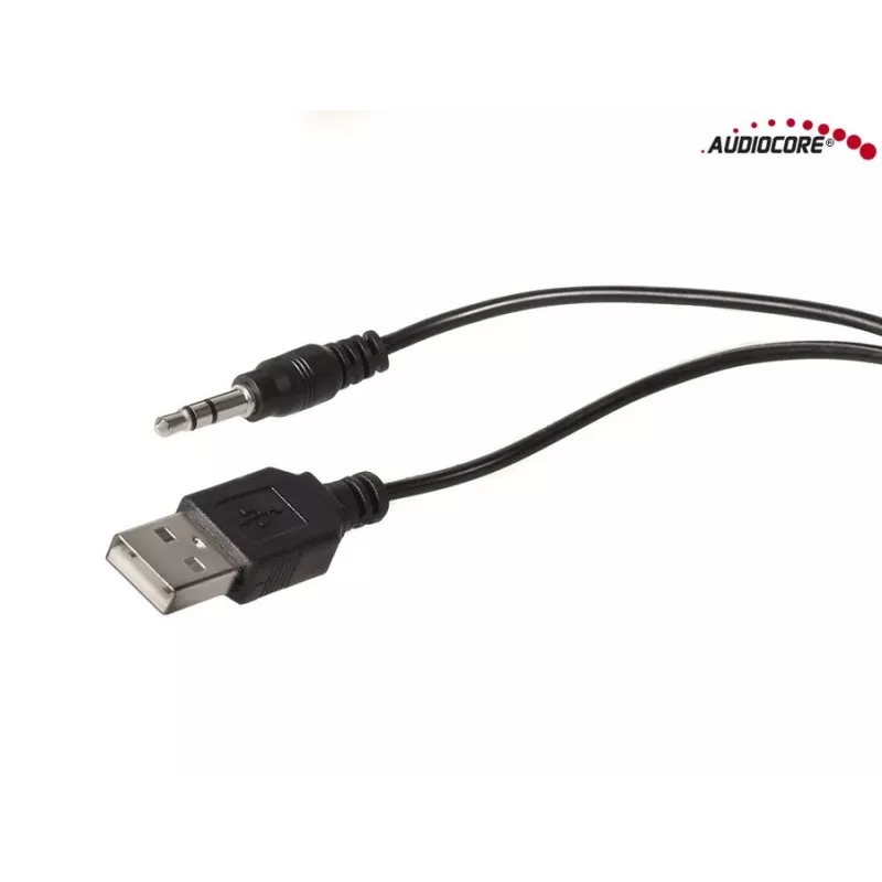 Diffusore PC a 2 vie Audiocore AC870 B — 3 W RMS, alimentazione USB con filo, ingresso 3,5 mm, 2.0 canali