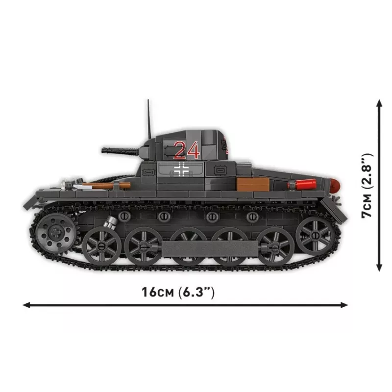 Kit di costruzione Cobi Panzer I Ausf. B – 654 pezzi, modello dettagliato da costruzione
