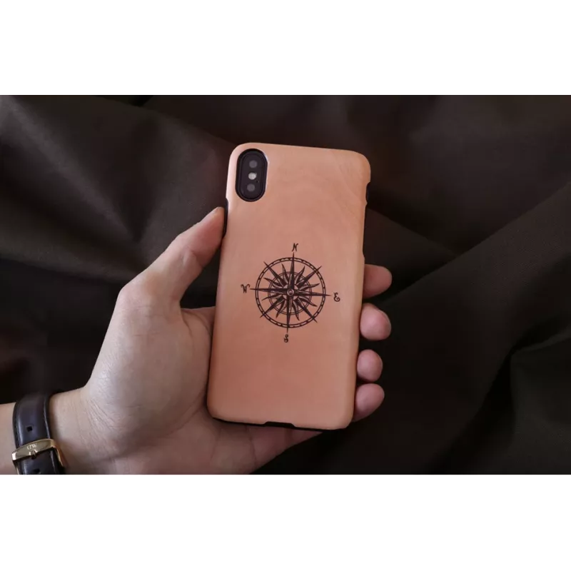 Custodia per smartphone man and wood per iPhone X/XS, nero, custodia protettiva con dettaglio bussola