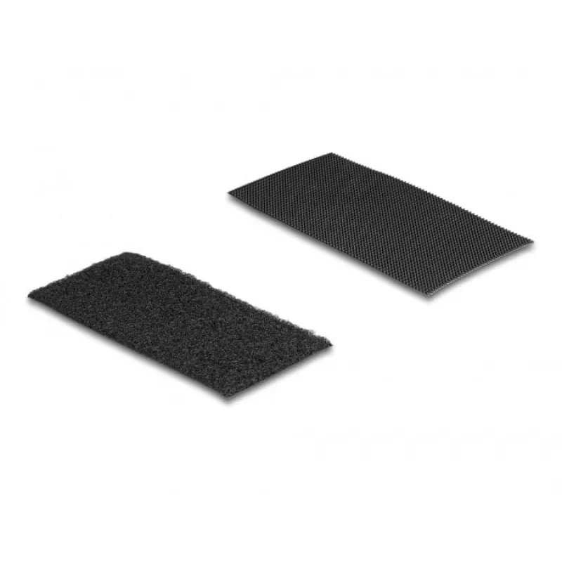 Fermacavi DeLOCK 19105 nastro a velcro autoadesivo 100x50 mm nero set da 10