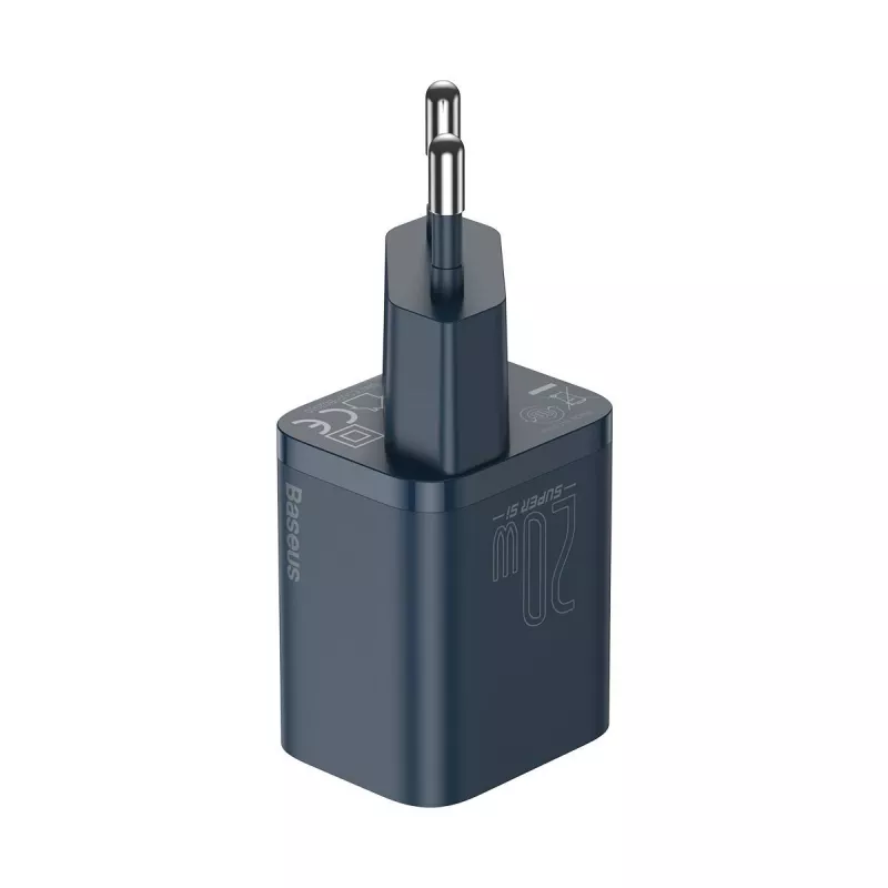 Baseus Super Si Power Charger con cavo USB-C a Lightning 20W blu