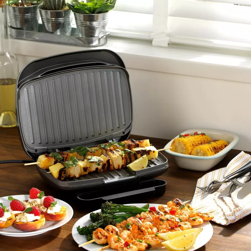 Grill elettrico compatto Petra PT4366GRYDEKFDIR con rivestimento antiaderente
