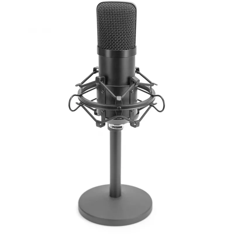 Microfono a condensatore USB, studio nero