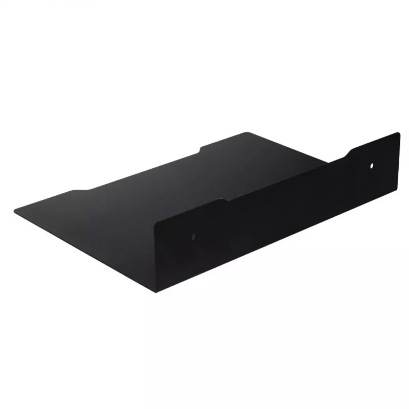Mensola da parete per decoder MACLEAN MC-122, acciaio, nera, carico max. 5 kg, interasse fori 219 mm