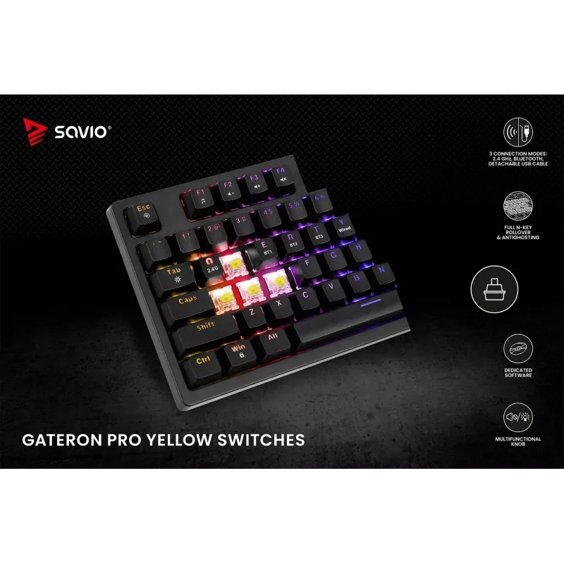 Tastiera gaming Savio Phenix SAVGK-RED USB RF Wireless Bluetooth QWERTY