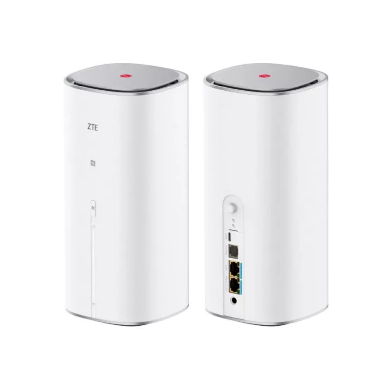 ZTE G5 Max router WLAN dual-band 802.11ac – 5G, dual-SIM, 1x 2,5GbE, USB‑C, 48V, bianco