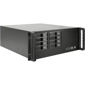 Case rackmount INTER-TECH IPC 4U-4508 nero — chassis server/PC 4U, rackmount