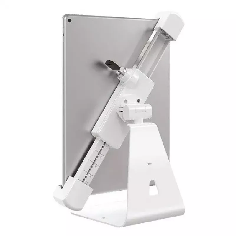 Barkan T71HL supporto da scrivania per tablet con serratura 7–14 pollici, girevole a 360°, bianco