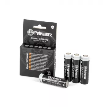 Batterie Li-Ion 18650, 3.450mAh, set da 4 (per lanterna LED Petromax LM500)