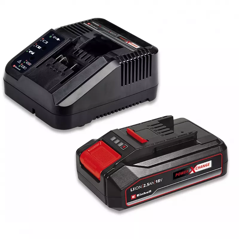 Einhell TE-CD 18/2 Li-i +22 trapano avvitatore a percussione a batteria 18 V, 1250 giri/min, con batteria da 2,5 Ah, caricabatterie e valigetta, rosso/nero