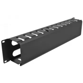 DeLOCK - Pannello di gestione cavi per armadio elettrico - nero - 2U - 48,3 cm (19) (66553)