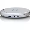 Lettore CD portatile Lenco CD-201SI con funzione audiolibro e ricarica, argento