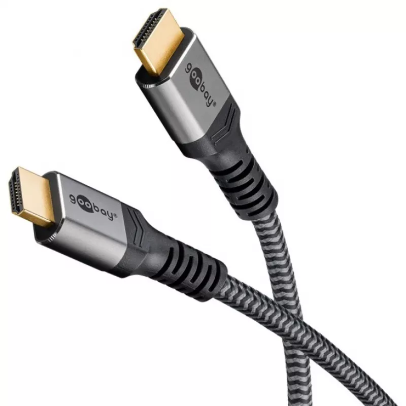 Goobay Plus Cavo High-Speed HDMI con Ethernet, 4K @ 60Hz (grigio, 5 metri)