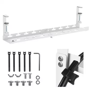 Organizer per cavi Maclean sotto la scrivania, carico max. 5 kg, max. 728 mm, bianco, MC-103 W