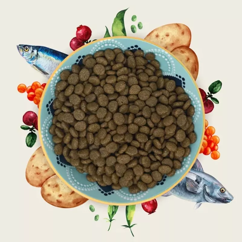 EDEN Pesce bianco con caviale di aringa - cibo secco per gatti - 1,5 kg
