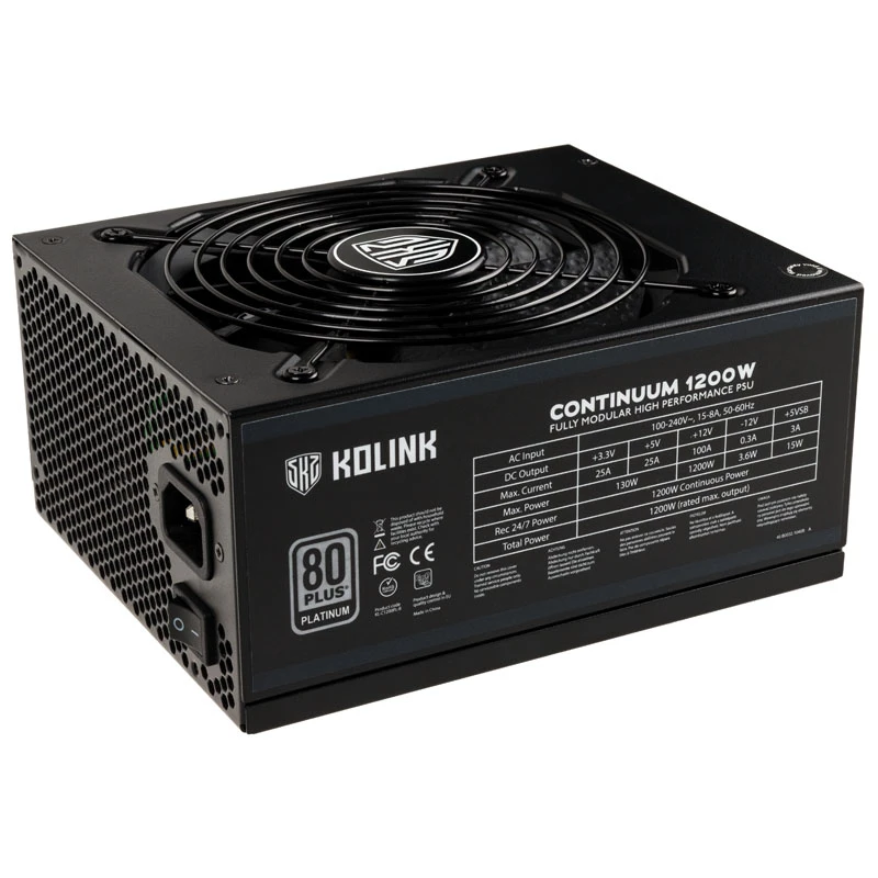 Alimentatore Kolink Continuum 80 PLUS Platinum modulare 1200W
