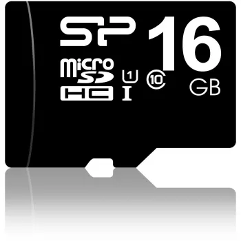 Scheda di memoria MicroSDHC Silicon Power 16GB Class 10 UHS-I U1 40 MB/s, impermeabile, nera