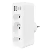Power splitter MACLEAN MCE248 F/W — 3 prese AC (1×16A, 2×6A) + 4×USB (2×A, 2×C PD 20W), spina EU, bianco