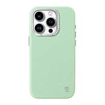 Custodia protettiva Joyroom PN-15F2 per iPhone 15 Pro – verde, scintillante, con cristalli