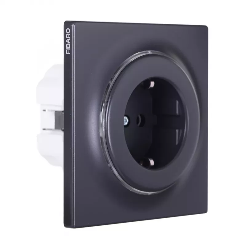 Presa tipo F Fibaro FGWSONF-011-8, 1 presa, 110–230 V, 50/60 Hz, nero