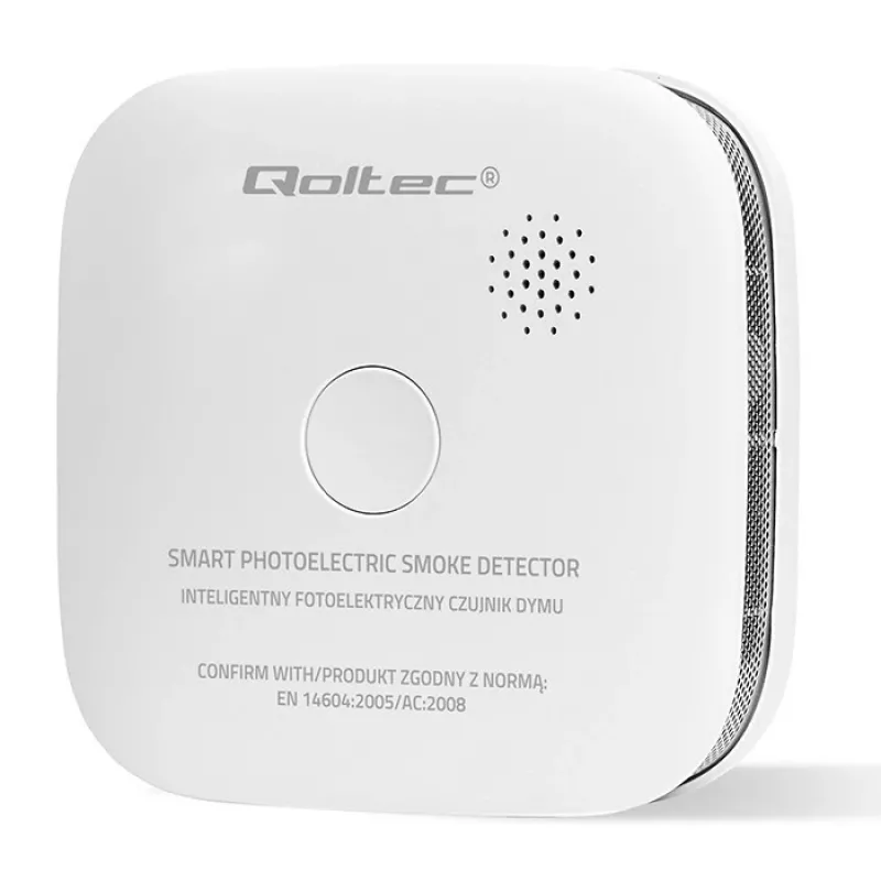 Rilevatore di fumo radio QOLTEC modello 52653 con allarme a batteria 85 dB