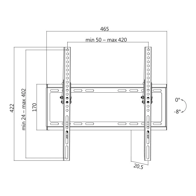 Supporto a parete per TV, inclinabile, VESA, 32-55, max 35 kg