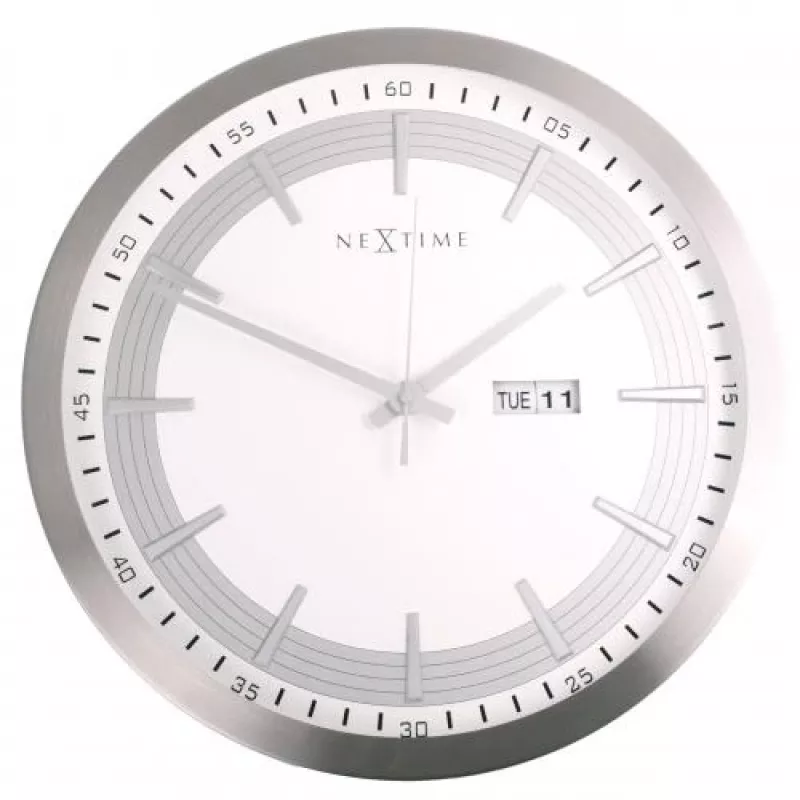 NeXtime orologio da parete 3009 Captain, Ø44 cm, bianco
